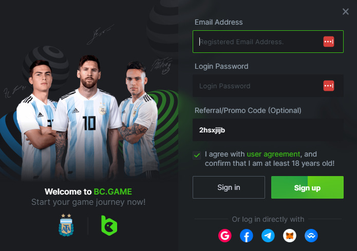 BC Game-Registration